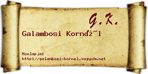 Galambosi Kornél névjegykártya