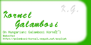 kornel galambosi business card